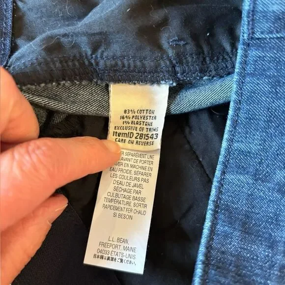 LL Bean Classic Fit Dark Wash Denim Jean Skirt Womens Size 10 Petite - Picture 7 of 9